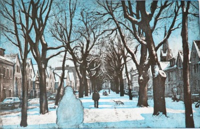 Markus Retzlaff »Altkötzschenbroda im Winter«, 2014, Farbradierung