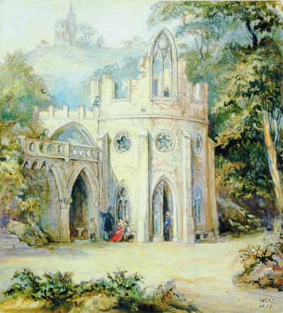 Ruine in Hantzschs Weinberg in der Lößnitz, 1852, Bild:  M. Schleinitz